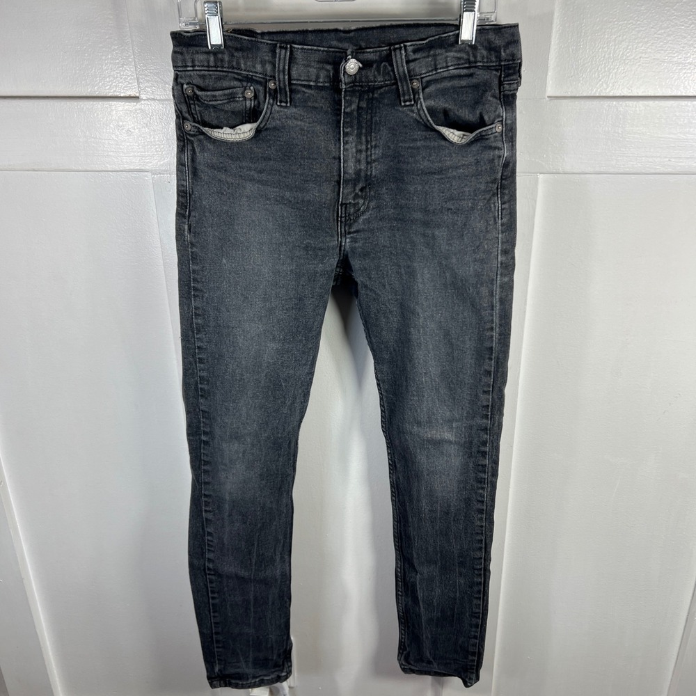 Levis 510 Skinny Fit Jeans Mens 33x32 Washed Black Denim 05510-1057